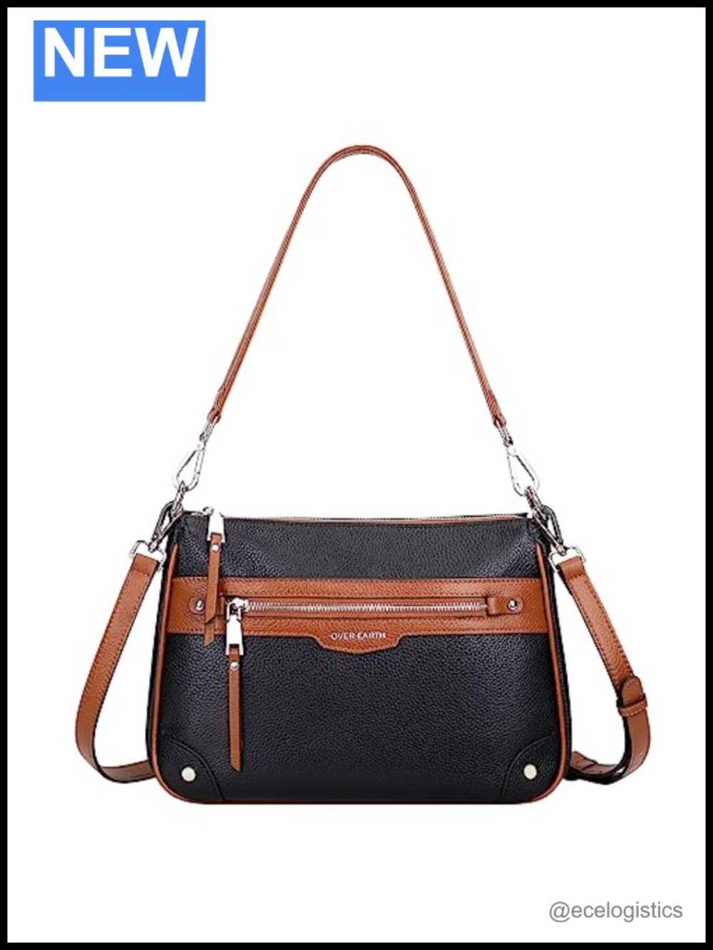 Genuine Leather Crossbody Bag with Multi Pockets Women's Shoulder Purse